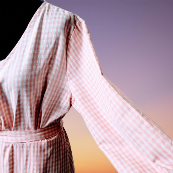 🆕Gingham Check Wrap Dress W/Belt size 12 - Picture 5 of 10